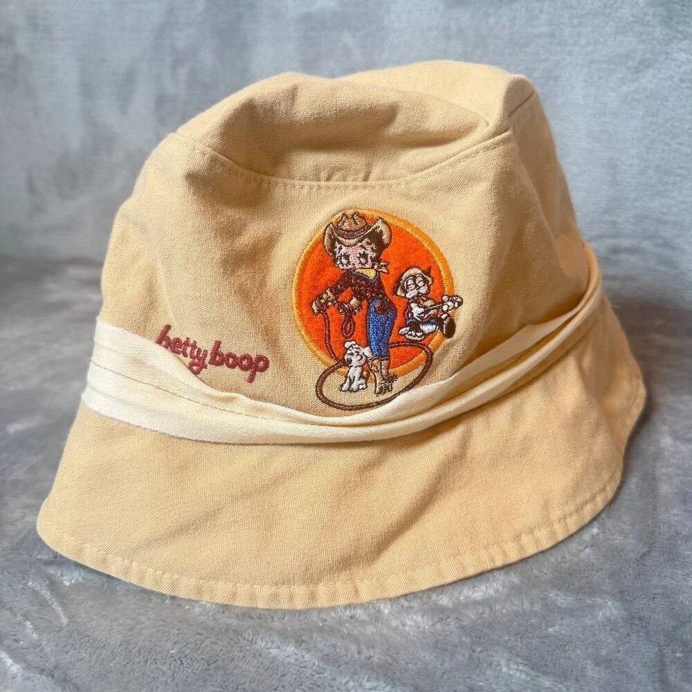 Vintage Betty Boop Western Bucket Hat Embroidered